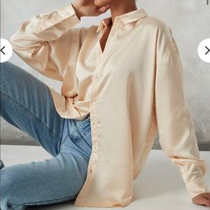 Missguided oversized silk button up